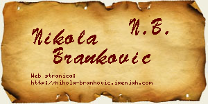 Nikola Branković vizit kartica